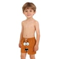 thumbnail image 4 of Boys' Cute Face Print Swim Trunks, Quick-Dry Elastic Waist Board Shorts with Pockets for Kids, 3-12 Years Orange a 10-11 Years, 4 of 8
