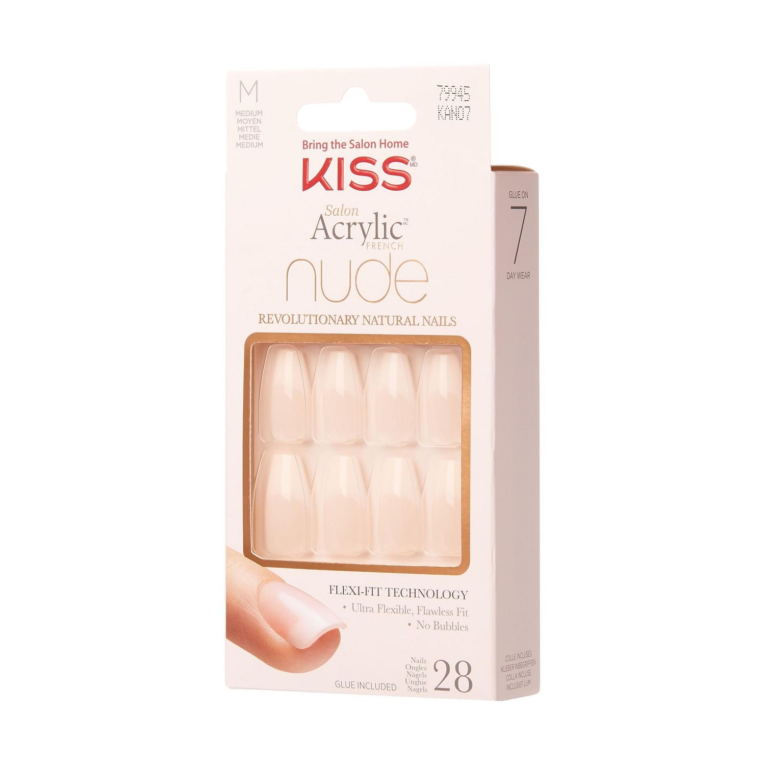 KISS Salon Acrylic - French Nude Breathtaking - Fake Nails, Short
