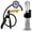 Black + Protected Gauge, variant on LeLuv® Premium Ultima Penis Pump, Brass w/ Blue Silicone Grips & Hose | 9" x 1.75" Vibrating Cylinder Wide Flange Cylinder