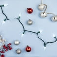 thumbnail image 2 of Brite Star 35ct Battery Operated Faceted LED C6 Christmas Lights Pure White - 11' Green Wire, 2 of 5