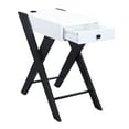 thumbnail image 3 of Wooden Frame Side Table with X Shaped Legs and 1 Drawer, White and Black - Saltoro Sherpi, 3 of 6