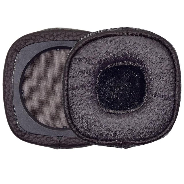 Almohadillas de cuero Pu, orejeras de espuma, almohadillas para los oídos con repuesto para auriculares Major Iii 3, color marrón