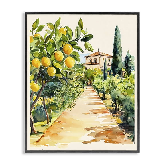 Stupell Industries Lemon Grove Pathway Black Framed Giclee Art, design by LSR Design Studio