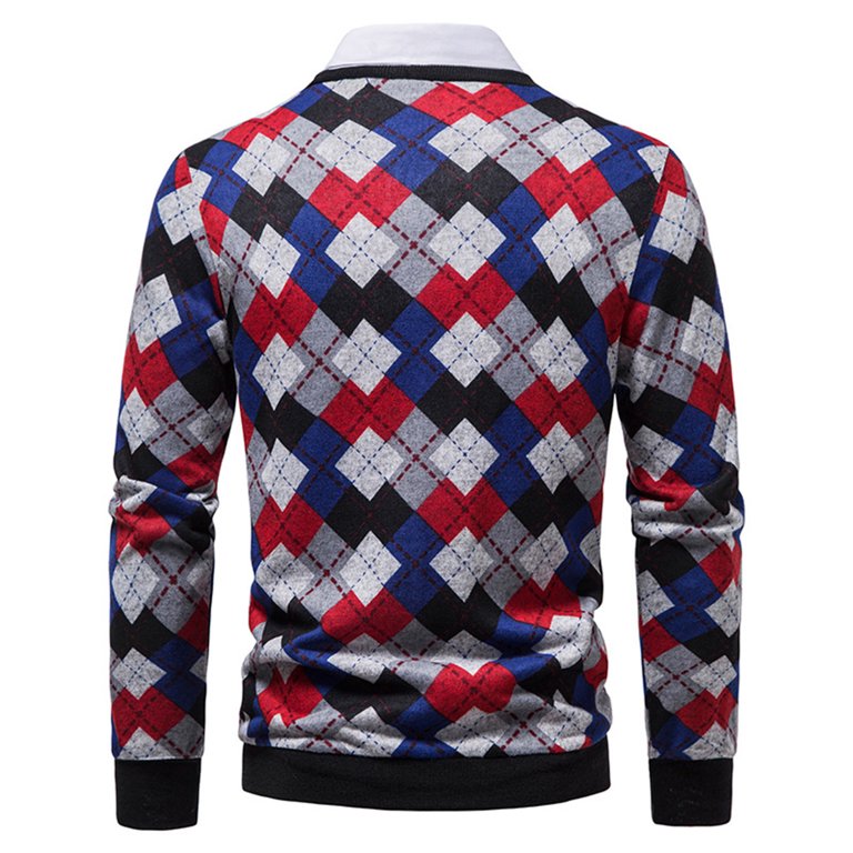 Mens argyle sales cardigan sweater