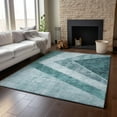 thumbnail image 6 of Addison Rugs Mayfield Washable Transitional Geometric Teal Rectangle Rug, 3' x 5', 6 of 6