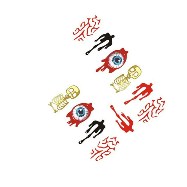Watermark Nail Sticker Tatoos Halloween Colorful Eyes sticker Skull Skull Element Nail Wraps DIY Manicure Sticker