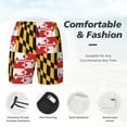 thumbnail image 3 of Men's 2 in 1 Swim Trunks with Compression Liner Maryland Flag Quick Dry Beach Shorts, 3 of 6