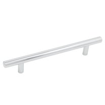 Bar Cabinet Pull, 128 Millimeters, 188mm Overall Length, Polished Chrome by Stone Harbor Hardware