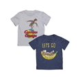 thumbnail image 1 of Curious George T-Shirts à Manches Courtes pour Garçons Tout-Petits 2 Pack Gris Bleu 3T, 1 of 2