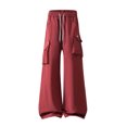 thumbnail image 4 of Cmtiyu Cargo Pants for Men, Baggy High Waist Drawstring Wide Leg Work Pants with Multi Pockets, Casual Outdoor Hiking Pants, M-3XL, 4 of 8