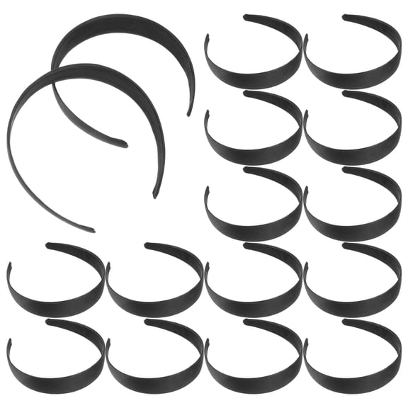 LOLIPPYY 16Pcs Fashion Headband Wide Hair Hoop for Women's Hair Simple Black Cloth Trip Use