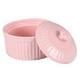 thumbnail image 3 of EeaseMX Recipiente de cerámica para hornear, resistente al calor, para pudín, gelatina, postre, tazón pequeño con tapa para cocina casera (rosa), 3 of 7