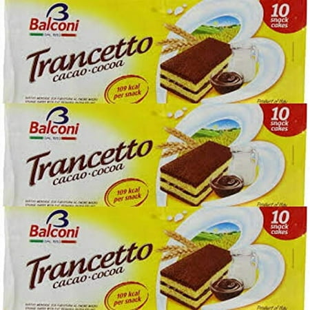 Balconi Trancetto Cocoa 10 Snack Cakes, 3 Packs NG01