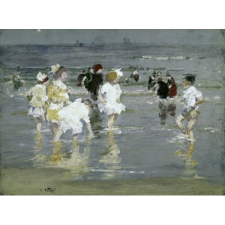Sculpture Garden Dc Christmas Children on the Beach Edward Potthast (1857-1927 American) Oil on canvas Smithsonian Institution (Hirshhorn Museum & Sculpture Garden) Washington DC USA Canvas Art - Edward Potthast (18 x 24) ()