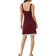 thumbnail image 3 of INSPIRE CHIC Women's Nightgown Lace Trim Modal Sleeveless Tank Nightshirt Lingerie XL Wine Red, 3 of 5