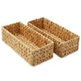 thumbnail image 3 of Casafield Bathroom Storage Baskets - Set of 2, Natural - Water Hyacinth, 16" W  x 6.75" D x 4.25" H, Woven Toilet Paper, Tissue, Shelving Bins, 3 of 7