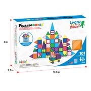 PicassoTiles Magnetic Tiles for Kids with Tote Bag – 101PCS STEM Building Blocks Set, Educational Construction Toy, Creative Learning Magnet Kit