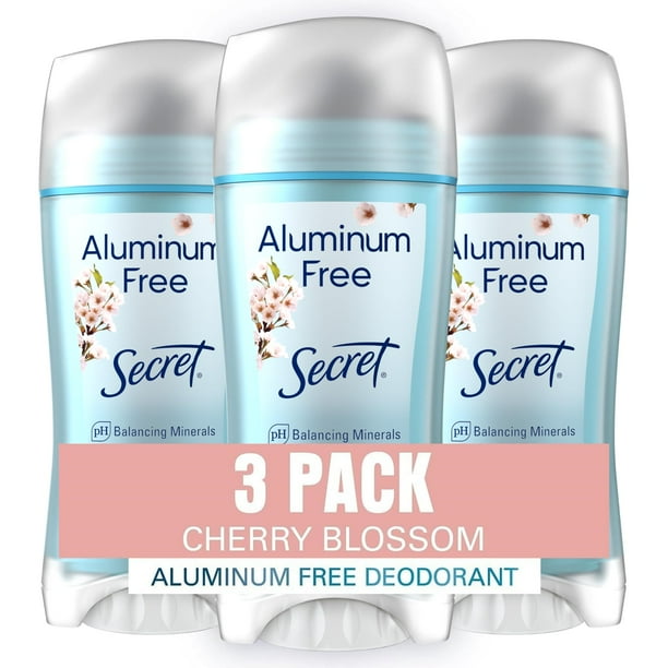 Desodorant Secret sin aluminio, protección contra olores de 48 horas, 70 ml x3