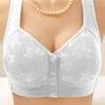 thumbnail image 4 of UoCefik Daisy Bras for Older Women Front Closure Wireless Push Up Bras Everyday Wirefree Comfortable Sleep Bralettes White 44, 4 of 5