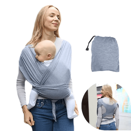 Baby Carrier - The Perfect Summer Sling for Newborns to Toddler 8-35 lbs - Cooling Fabric Baby Wrap, Lightweight, Ergonomic, and Easy to Wear，grey