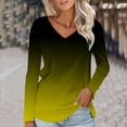 thumbnail image 2 of Womens Long Sleeve V Neck Soft T Shirts Plain Tunic Casual Loose Fit Tops Spring Basic Tees (Small, Yellow), 2 of 5