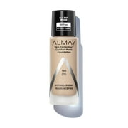 Almay Skin Perfecting Comfort Matte Foundation, Hypoallergenic, Cruelty Free, Fragrance Free, Dermatologist Tested Liquid Makeup, 100 Cool Ivory, 1 fl oz