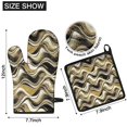 thumbnail image 6 of Black Gold White Marble Pattern Kitchen Oven Mitt and Pot Holder Sets 4 Pcs for Baking, Cooking and Grilling, Heat Resistant Up To 392 °F, 6 of 7