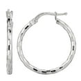thumbnail image 2 of JewelStop 925 Sterling Silver Hoop Earrings - 2x25mm, (3/32" x 1"), 2 of 4