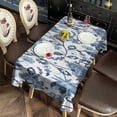 thumbnail image 6 of Blue Floral Leaf Pattern Rectangle Tablecloth 60"x102",Waterproof Polyester Rectangle Table Cloth, Wipeable Spillproof Polyester Tablecloth for Dining, Camping, Indoor and Outdoor, 6 of 6