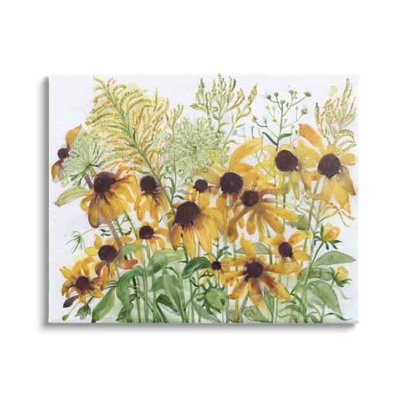 Stupell Industries Layered Yellow Daisy Blooms Wildflower Herb Sprouts Painting Gallery Wrapped Canvas Print Wall Art, Design by unknown