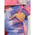 thumbnail image 5 of DARING DIVA Women's 2 Piece Tie Dye Hoodie Drawstring Sports Outfit L Purple Blue, 5 of 7