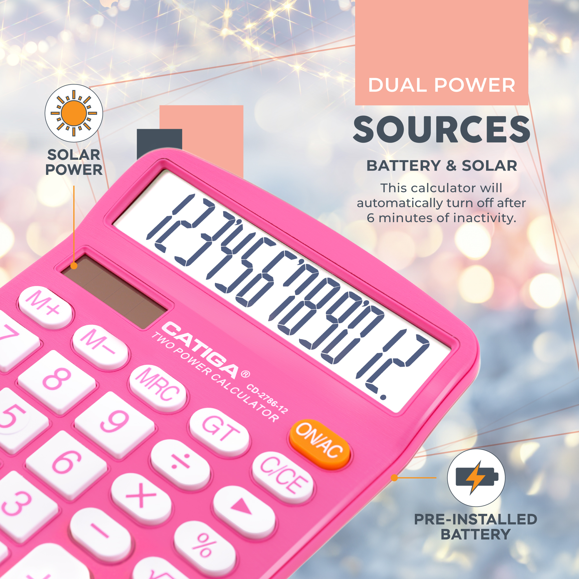 CATIGA CD-2786 12-Digit Desktop Calculator with Large Display photo 5