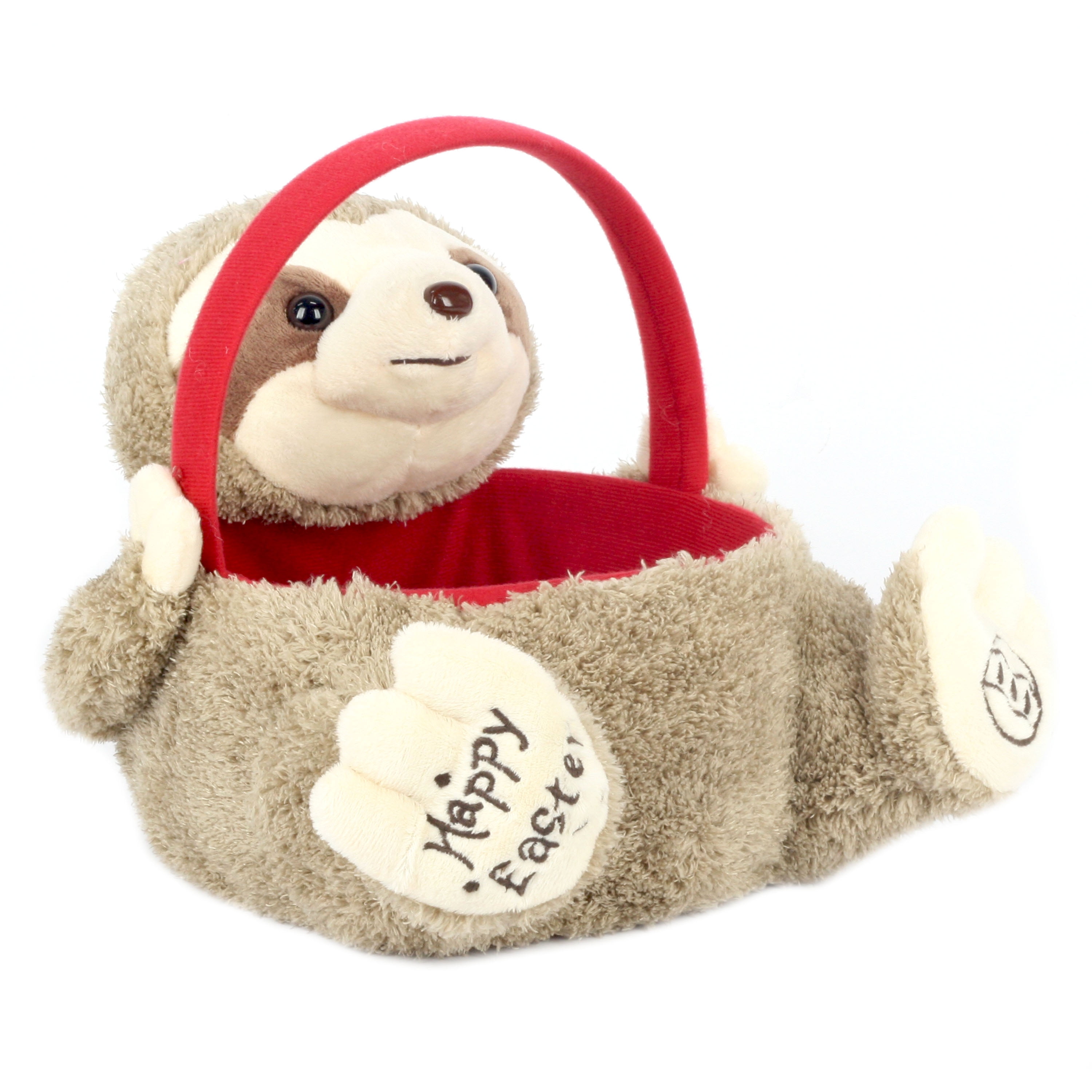 Way to Celebrate 10â Plush Easter Basket- Sloth - Walmart.com