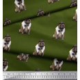 thumbnail image 2 of Soimoi Viscose Chiffon Fabric Bow,Hat & Pug Dog Printed Craft Fabric by The Yard 42 Inch Wide, 2 of 3
