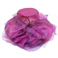 thumbnail image 2 of LRen Womens Tea Party Hats European Style Women's Sun Visor Hat with Large Floral Mesh Design for Fashionable Outdoor Sun Hot Pink, 2 of 5