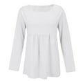 thumbnail image 3 of WZXFASHION T-shirt à Manches Longues Uni pour Femmes, Coupe Ample, Grande Taille, T-shirt à Manches Longues jusqu'à 50 % de Rabais T-shirt à Manches Longues pour Femmes, 3 of 5
