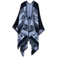 thumbnail image 1 of Epsion - Chal de bloque de color para mujer, cárdigan de talla grande, capa de poncho, frente abierto, abrigo largo de invierno Zhivalor WMPH-1401-4, 1 of 1