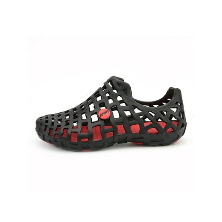 

Sanviglor Women s Shoes Closed Toe Sandals Hollow Out Flats Beach Non Slip Lightweight Soft Low Top Black Red 5.5(W)