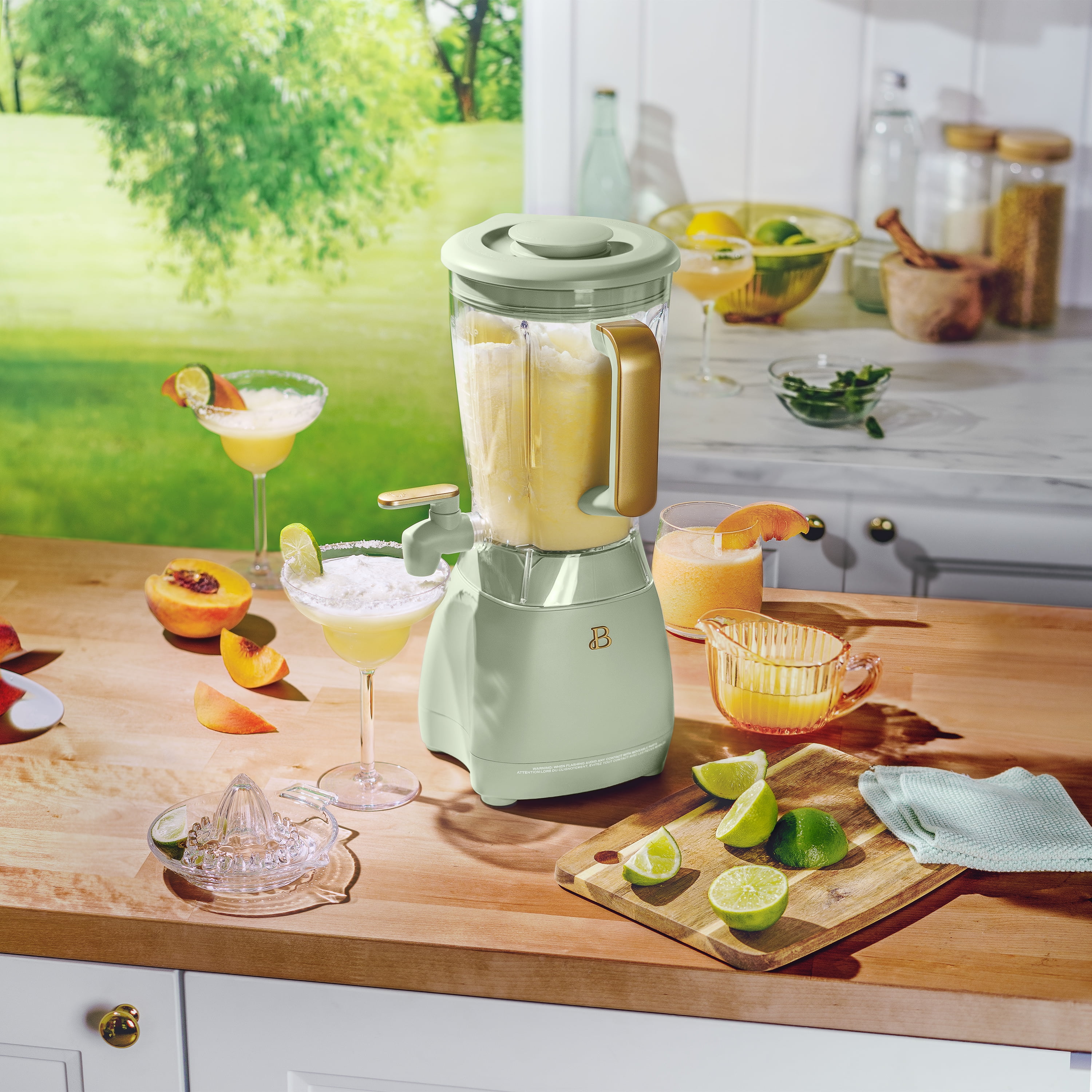 Beautiful Slush Crush 60 oz 4-Speed Frozen Drink Maker, Sage Green by Drew Barrymore