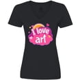 thumbnail image 3 of Inktastic Artist I Love Art Women's V-Neck T-Shirt, 3 of 5