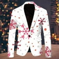 thumbnail image 2 of Zhuashum Coats For Mens Snowflake Prints Lapel Jackets Long Sleeve Business Casual Suit Outfits Fall Winter Leisure Going Out Men Clothings White 3Xl, 2 of 4