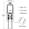 thumbnail image 2 of G4 halogen lamps 12pcs warm white 20W 12V, 2 of 5