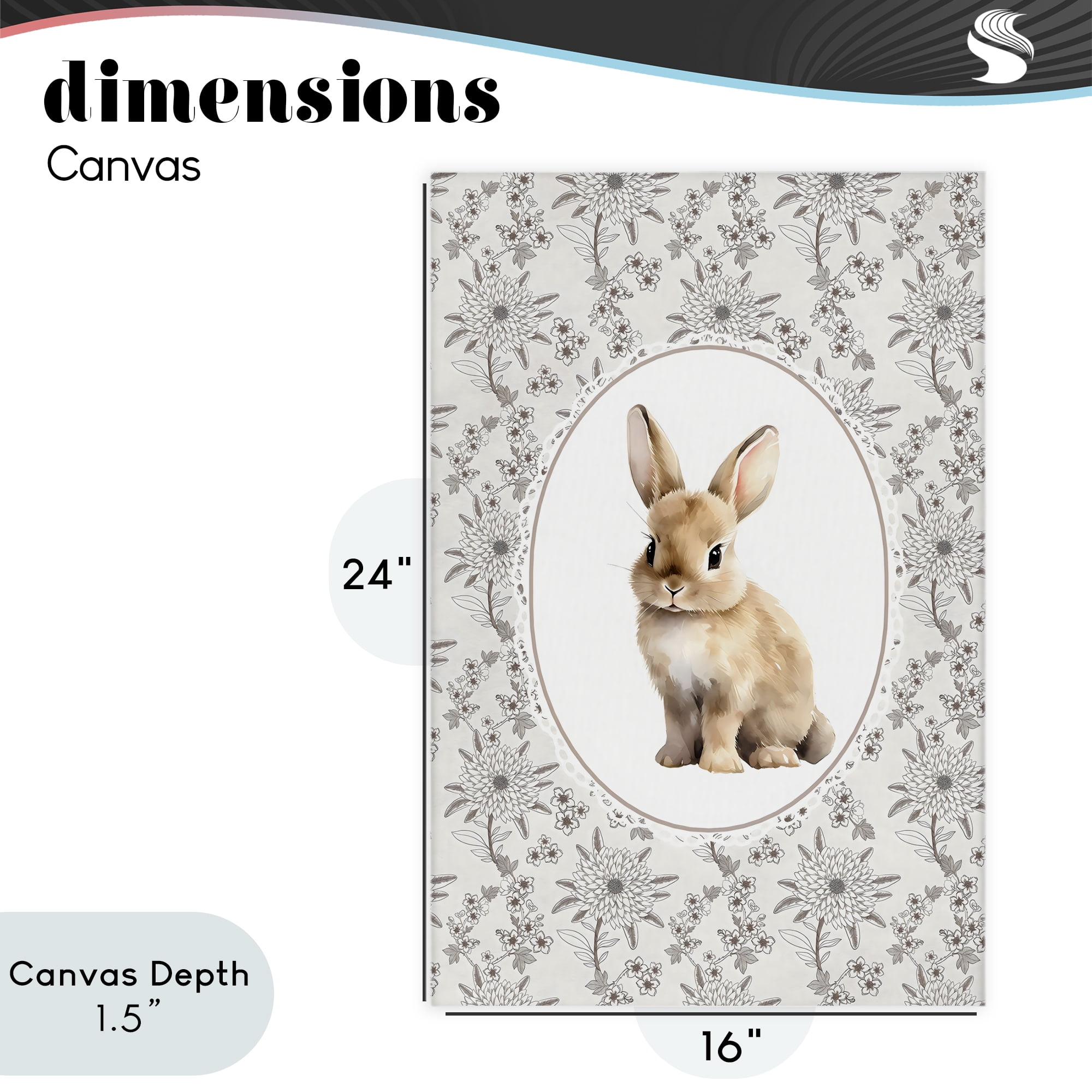 Stupell Industries Mauve Botanical Bunny Canvas Wall Art, design by Ink Drop Loft