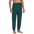 thumbnail image 4 of Kdxio Black And Teal Checkerboard Pattern Joggers,Sweatpants for Men with Pockets-Small, 4 of 5