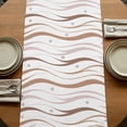 thumbnail image 5 of Table Runners 48 Inches Long Dress Scarves, Brown Stripes Farmhouse Kitchen/Dining Table Runner, Short Coffee Tablerunners, Minimalism Ombre Waves Abstract Textures 13x48 Inch, 5 of 9