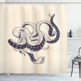 thumbnail image 1 of Ambesonne Octopus Shower Curtain, Grunge Vintage Animal, 69"Wx75"L, Eggplant and Beige, 1 of 3