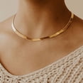 thumbnail image 2 of Collares de oro de 14 quilates para mujer, delicado collar de espiga de oro para mujer, cadena de serpiente Xtellar dorado, 2 of 4