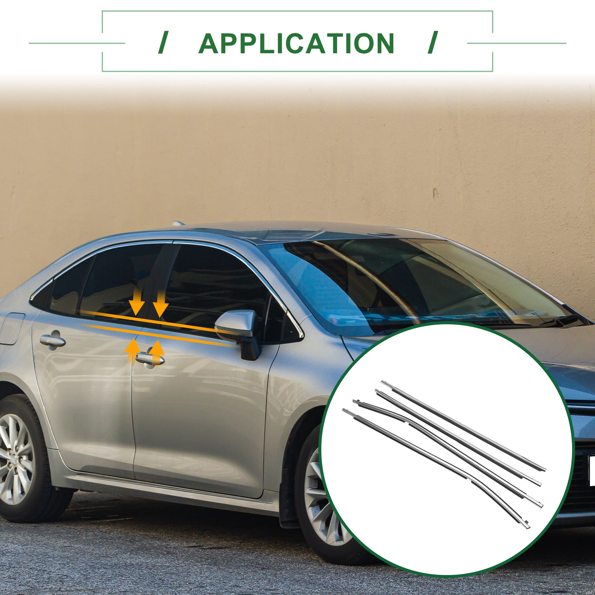 Unique Bargains 4Pcs Weatherstrip Window Seal for Toyota Corolla No.7572002430