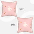 thumbnail image 7 of Velvet Decorative Throw Pillow Covers Set of 2, Soft Square Cushion Cover with Invisible Zipper Cute Rabbit Carrot Flower Printing, 20"x20", 7 of 7