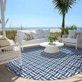 thumbnail image 6 of Addison Rugs Chantille Indoor/Outdoor Transitional Squares Navy Washable Round Rug, 8' x 8', 6 of 6